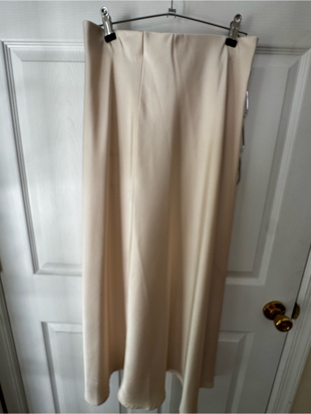NWT Champagne Satin Maxi Skirt High Waist Size M